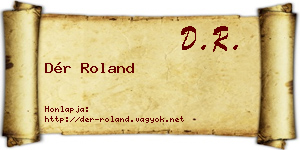 Dér Roland névjegykártya